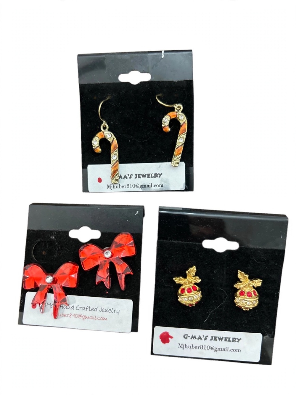 Red and Gold Holiday Earring Set